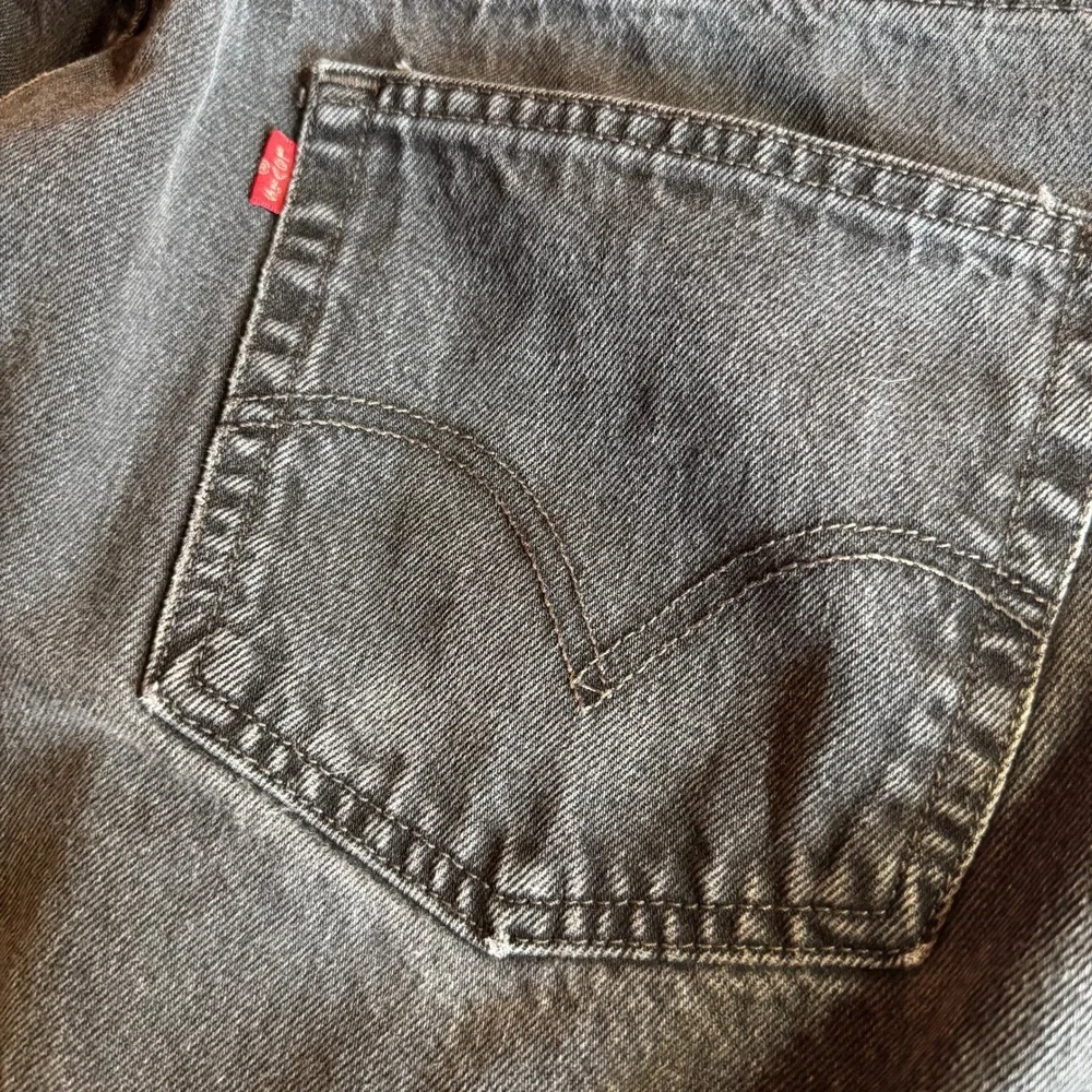 Levis 501 Jeans‎ Mens 42x30 (39x28) Black Button Fly Straight Leg Denim